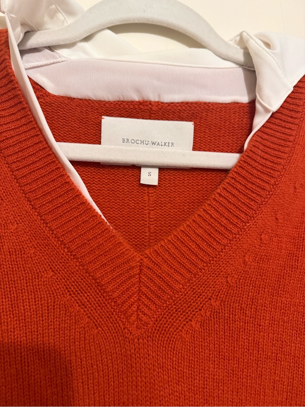 Brochu Walker Men's V-Neck Sweater in Bright Orange